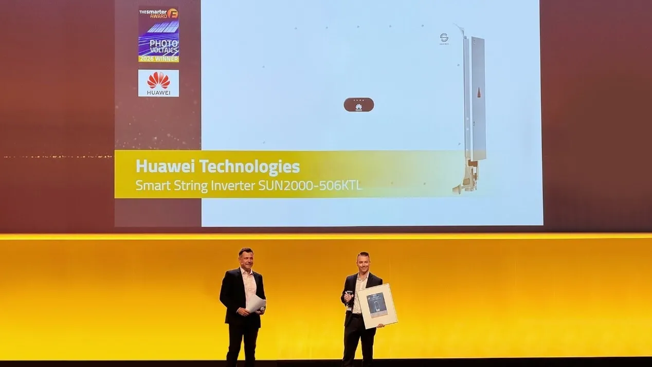 Huawei’nin 506 kW’lık Akıllı Dizi İnvertörü, Intersolar Europe 2026’da Smarter E AWARD Ödülünü Kazandı