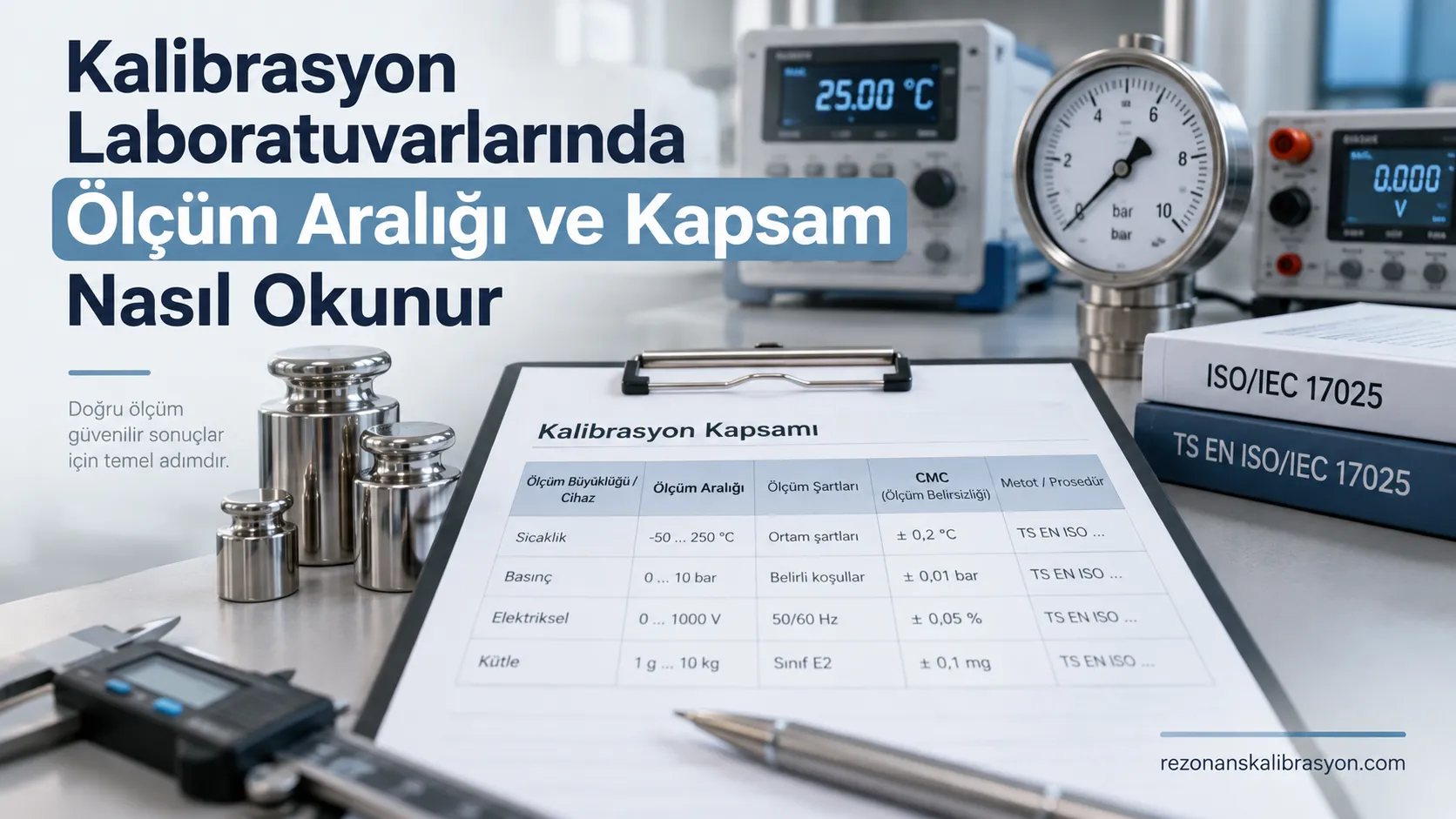 Kalibrasyon Laboratuvarlarında Ölçüm Aralığı ve Kapsam Nasıl Okunur